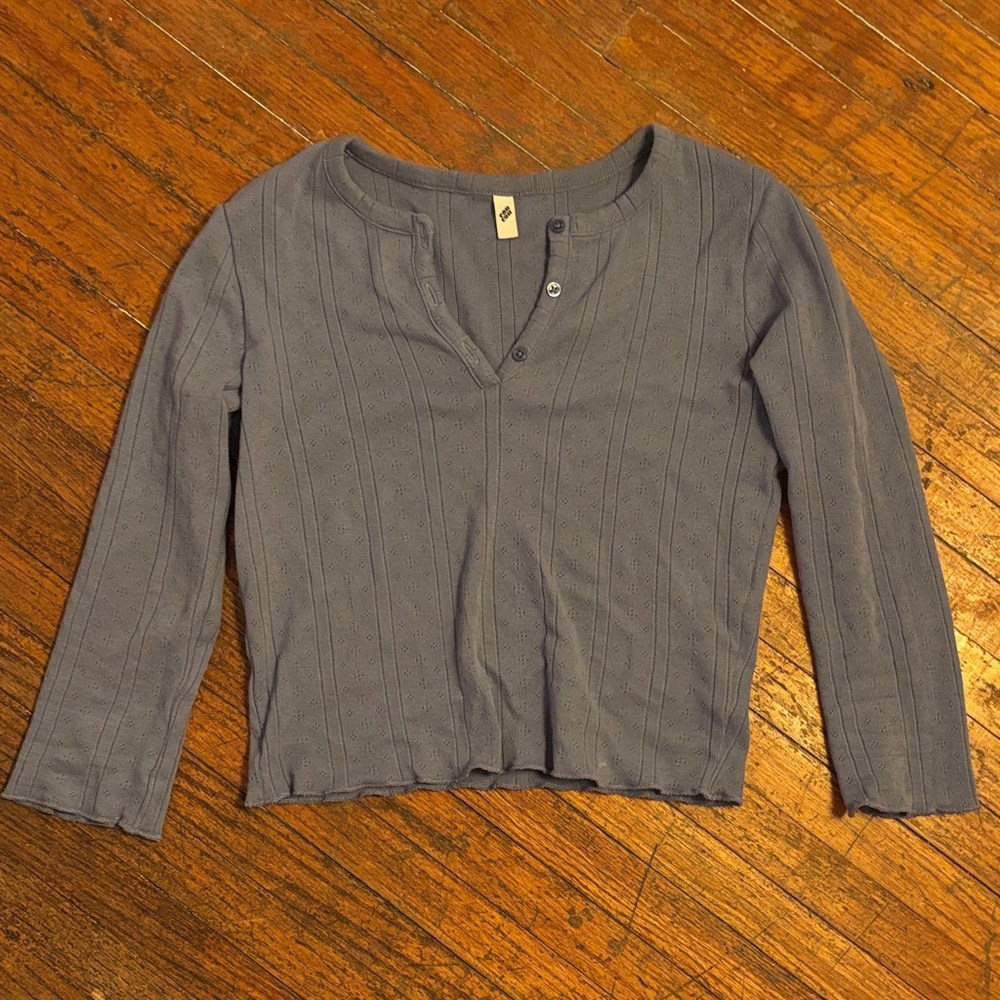 Coucou intimâtes pointelle baby blue baby rib Henley small